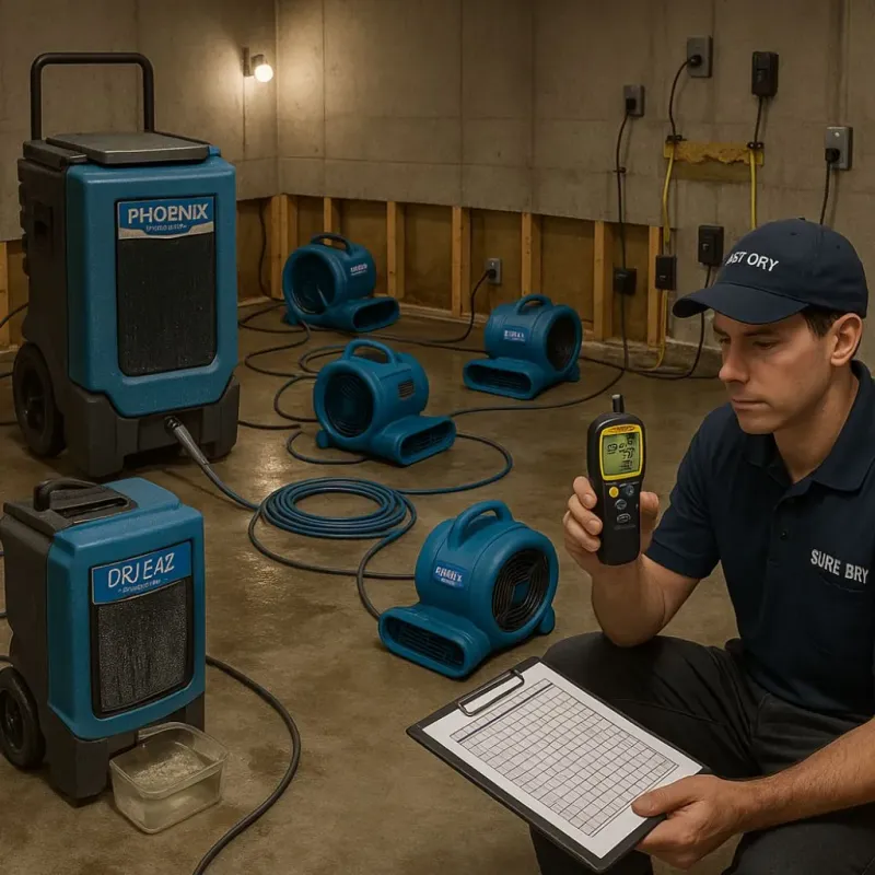 Structural Drying and Dehumidification process in Limestone Creek, FL